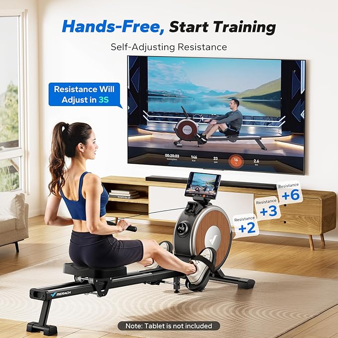 Magnetic Rowing Machine for Home - 16 Levels Quiet Resistance Rower