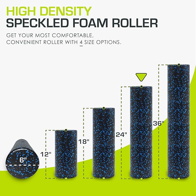 ProsourceFit High Density Foam Rollers 18 to 36 - inches Long, Firm Full Body Athletic Massage Tool for Back Stretching, Yoga, Pilates, Post Workout Muscle Recuperation