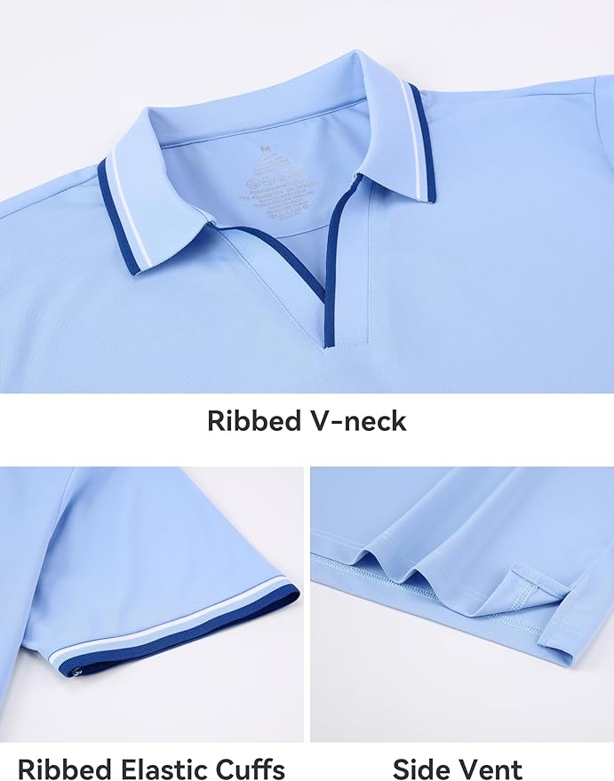 Men's Performance Golf Polo Shirt Moisture Wicking Dry Fit Activewear