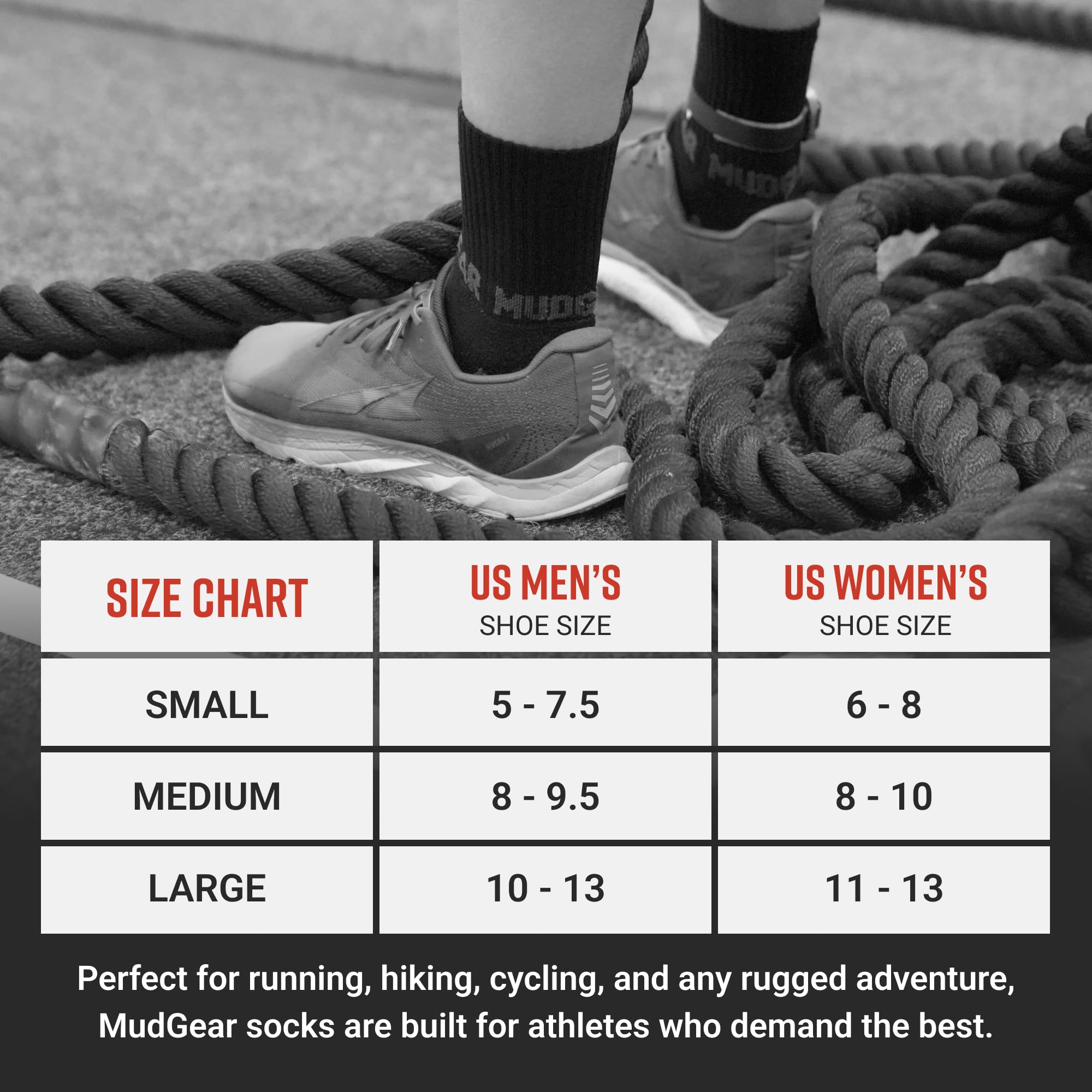 5" Crew Height Trail Running Sock (Gray/Black)
