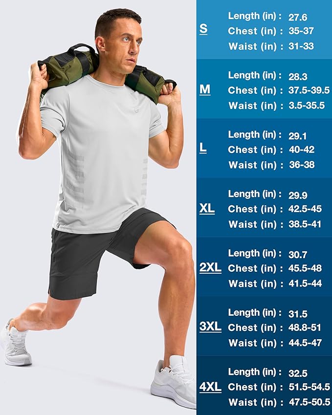 Men's Light Grey Workout T-Shirt Quick Dry Athletic Running Top