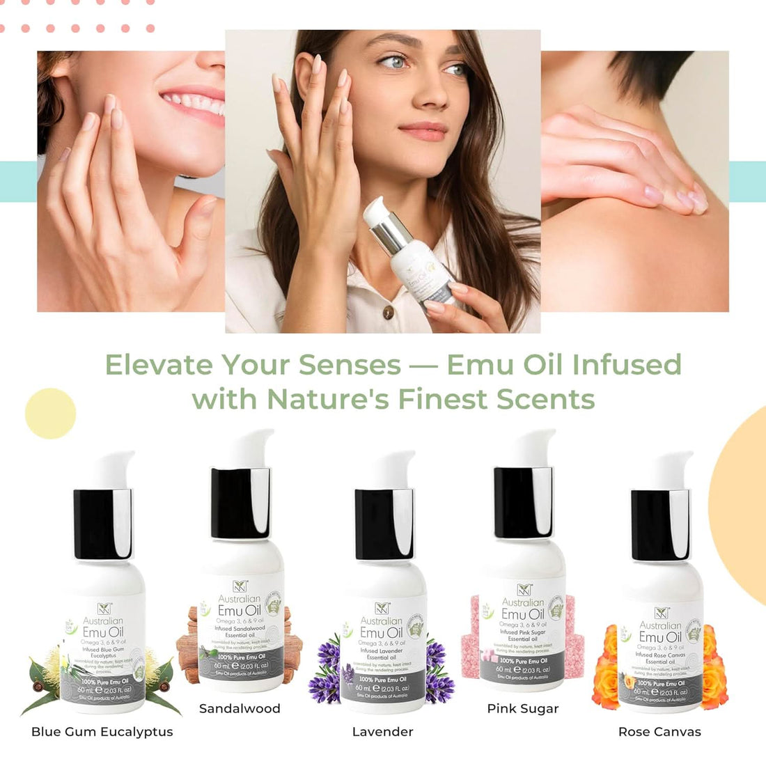 Australian Emu Oil Infused with Sweet Pink Sugar, 200ml