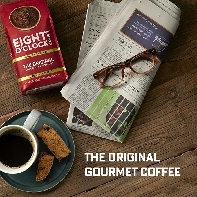 Eight O'Clock Coffee Dark Italian Espresso Ground Coffee, Medium Roast, 11 Ounce (Pack of 6) - Bold & Chocolaty