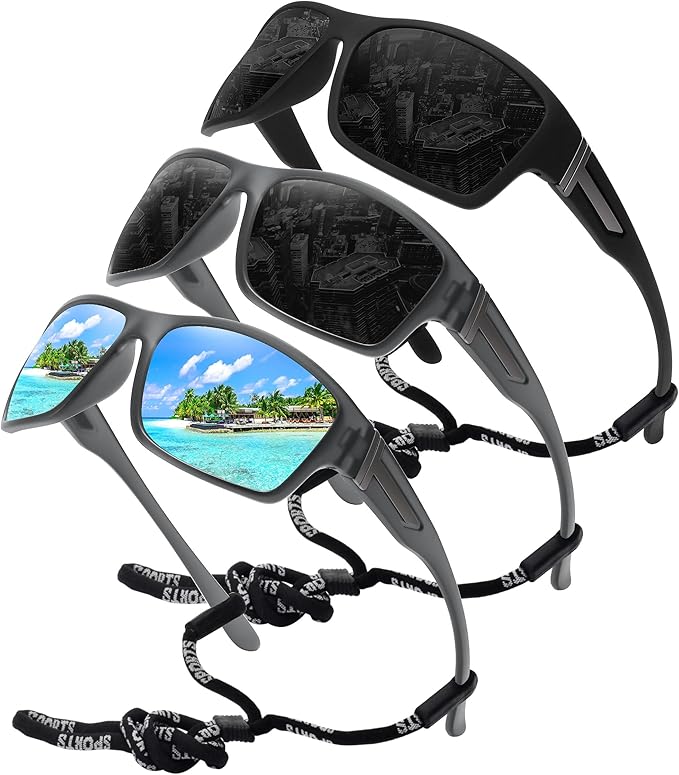 STORYCOAST Polarized Sports Sunglasses for Men Women Unbreakable Frame Cycling Fishing Driving
