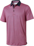 Men's striped short sleeve moisture-wicking golf polo in lightweight fabric