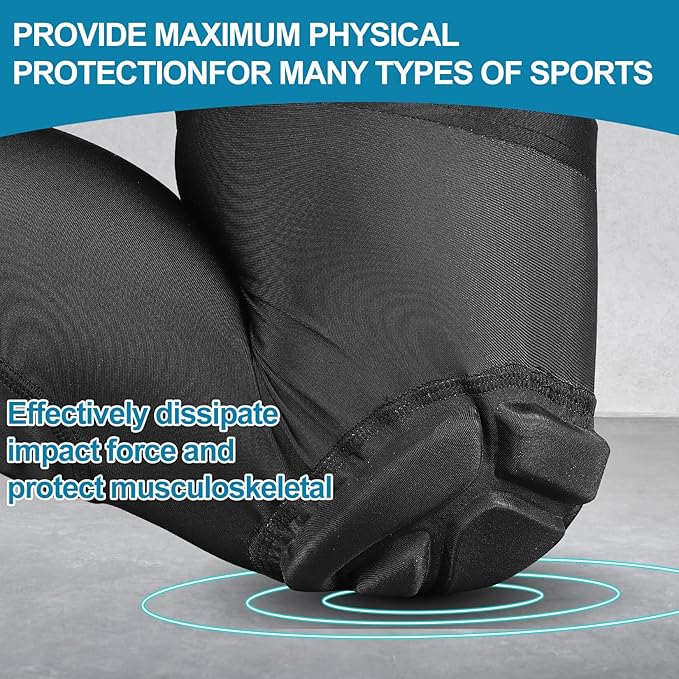 TUOY Knee Pad with Shin Guard Pads, Protective Shin/Knee Sleeve Support for Soccer, Football, Basketball, Wrestling, Volleyball (A Pair)