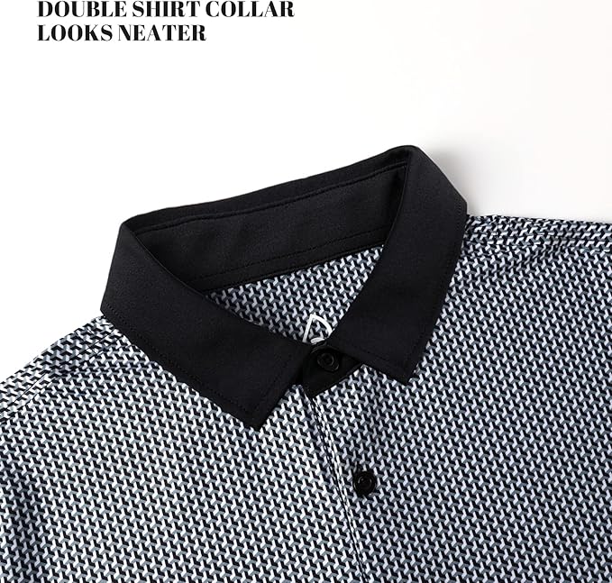 Men's Quick Dry Performance Polo Shirt - Athletic Print Golf Top