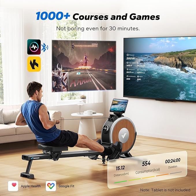 Magnetic Rowing Machine for Home - 16 Levels Quiet Resistance Rower