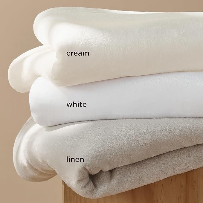 Bedsure Fleece Blanket California King White - Lightweight Plush Fuzzy Cozy Soft Bed Blankets, 102x96 inches