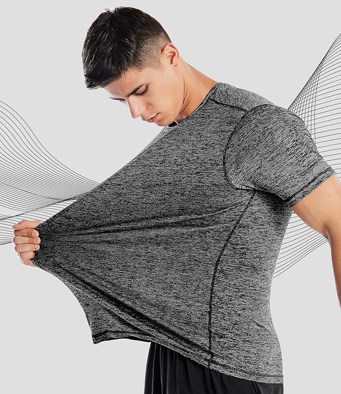 Men's Quick Dry Athletic Gym T-Shirt Moisture Wicking Workout Tee