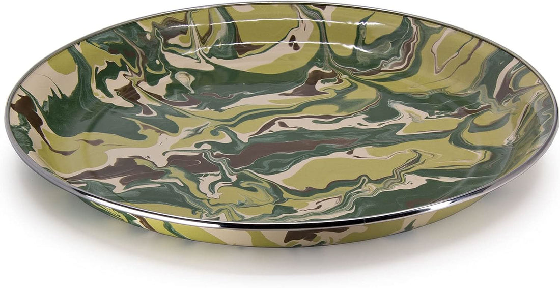 15.5-Inch Camouflage Enamelware Medium Serving Tray