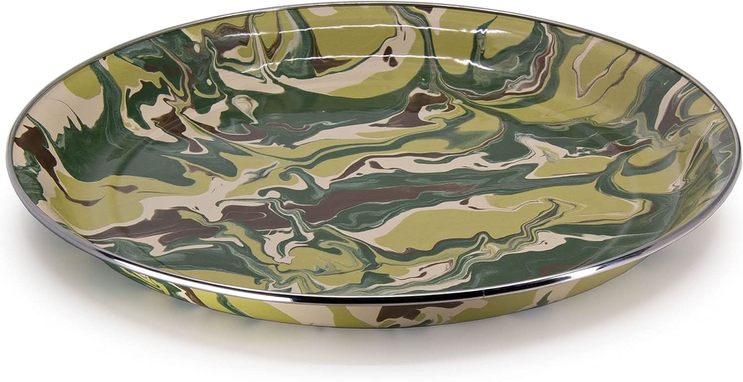 15.5-Inch Camouflage Enamelware Medium Serving Tray