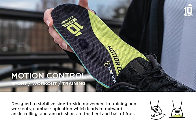10 Seconds 3210 Motion Control Shoe Insoles, M 13