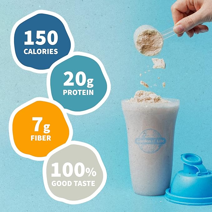 Garden of Life Meal Replacement Shakes, Raw Organic, Vanilla Protein Powder with Plant Based Pea Protein, Sprouts, Greens, Probiotics, Dairy Free 28 Servings