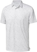 Close up of men's striped moisture-wicking golf polo with reflective sleeve cuff detail