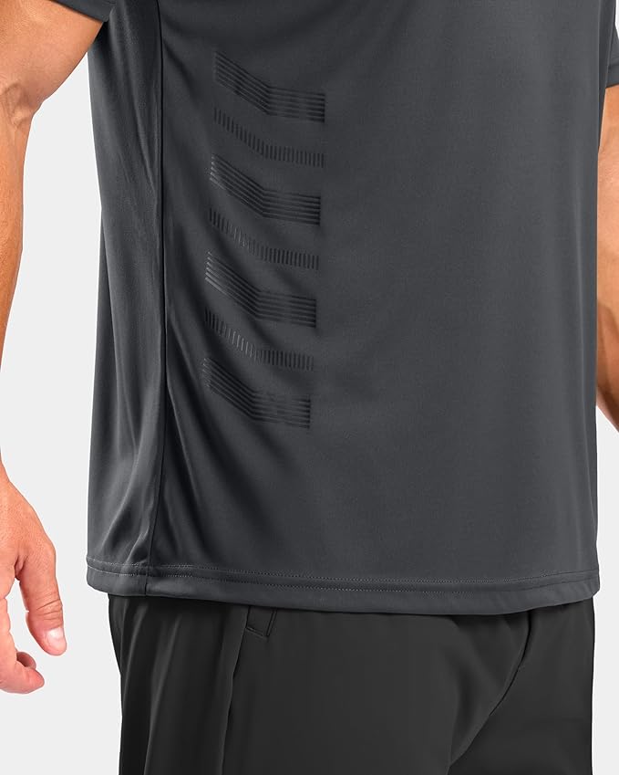Men's Grey Performance Athletic Running Shirt - Breathable Gym Tee