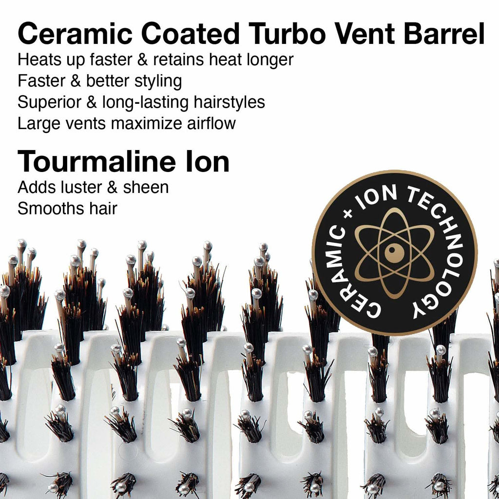Turbo Vent Ceramic Ion Combo Hair Brush 2 1/2-inch