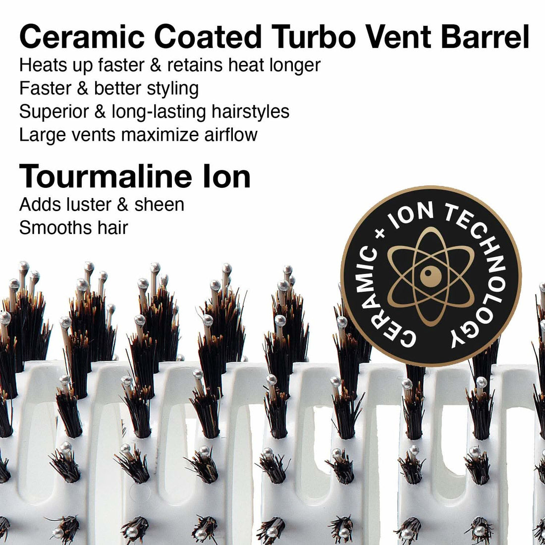 Turbo Vent Ceramic Ion Combo Hair Brush 2 1/2-inch