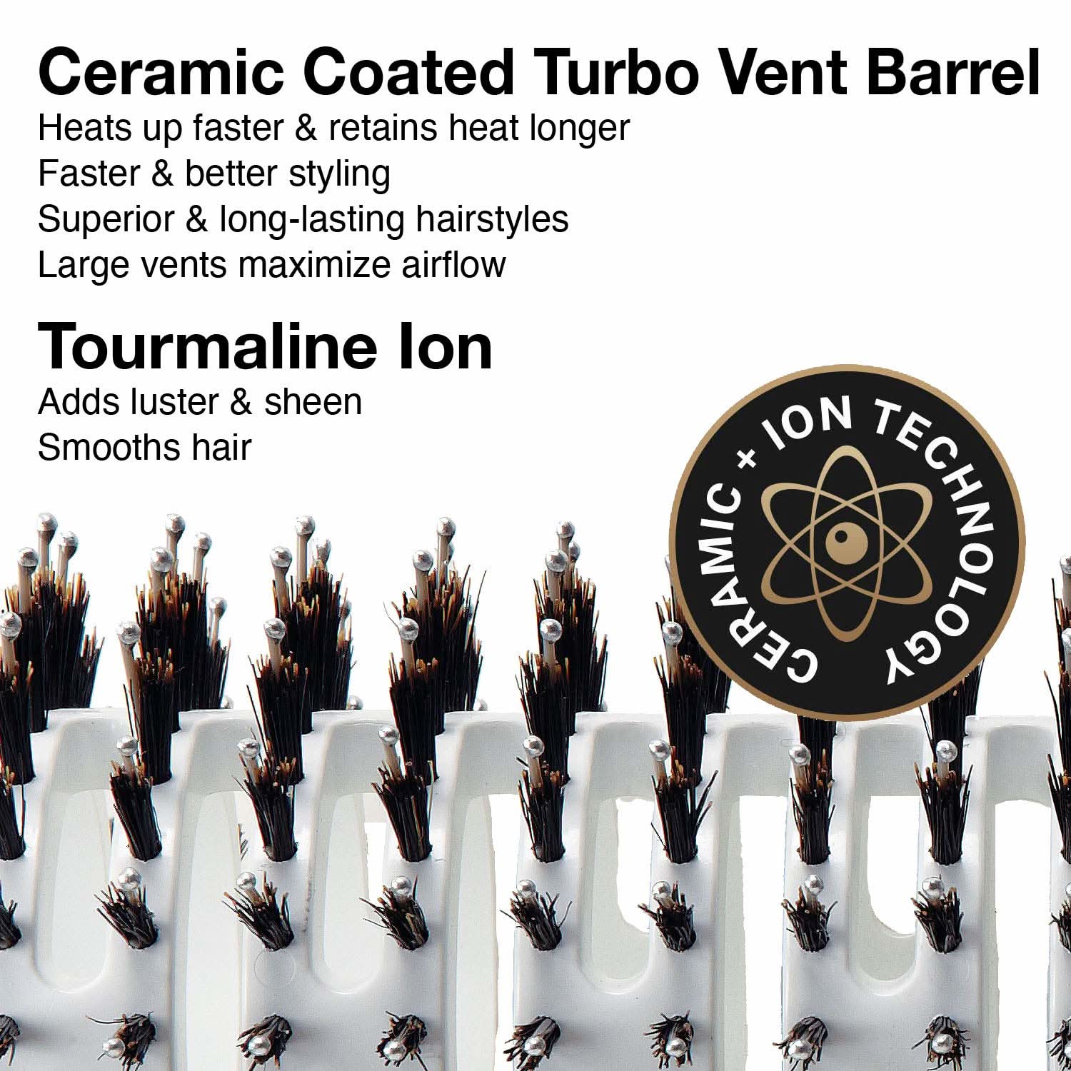 Turbo Vent Ceramic Ion Combo Hair Brush 2 1/2-inch