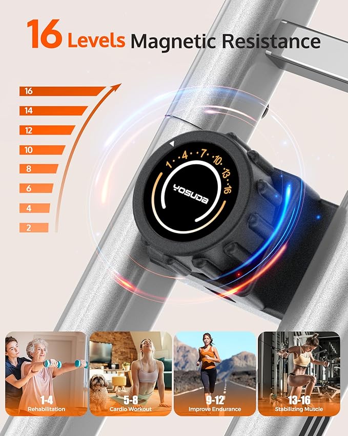 Folding Exercise Bike: 5-in-1 Magnetic Stationary Home Workout Gym