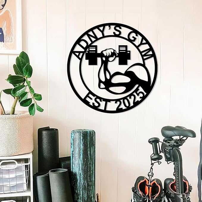 Luxury Personalized Gym Metal Sign, Custom Home Gym Sign, Home Gym Decorations, Gifts for Fitness Lovers, Workout Room Decor, Gym Signs for Home Gym, Christmas Gifts 4