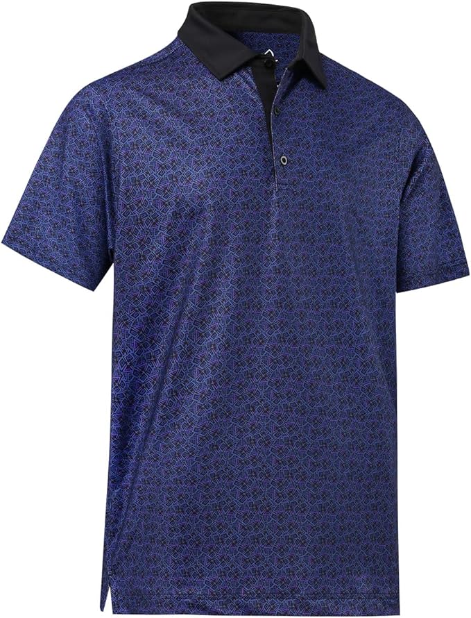 Men's Quick Dry Performance Polo Shirt - Athletic Print Golf Top