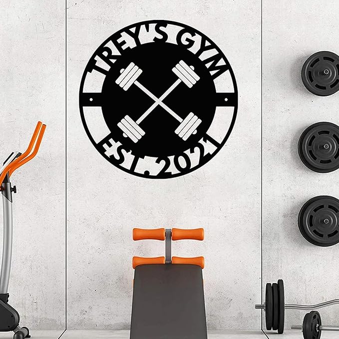 Luxury Personalized Gym Metal Sign, Custom Home Gym Decorations, Gifts for Fitness Lovers, Workout Room Decor, Gym Signs, Christmas Gifts 7