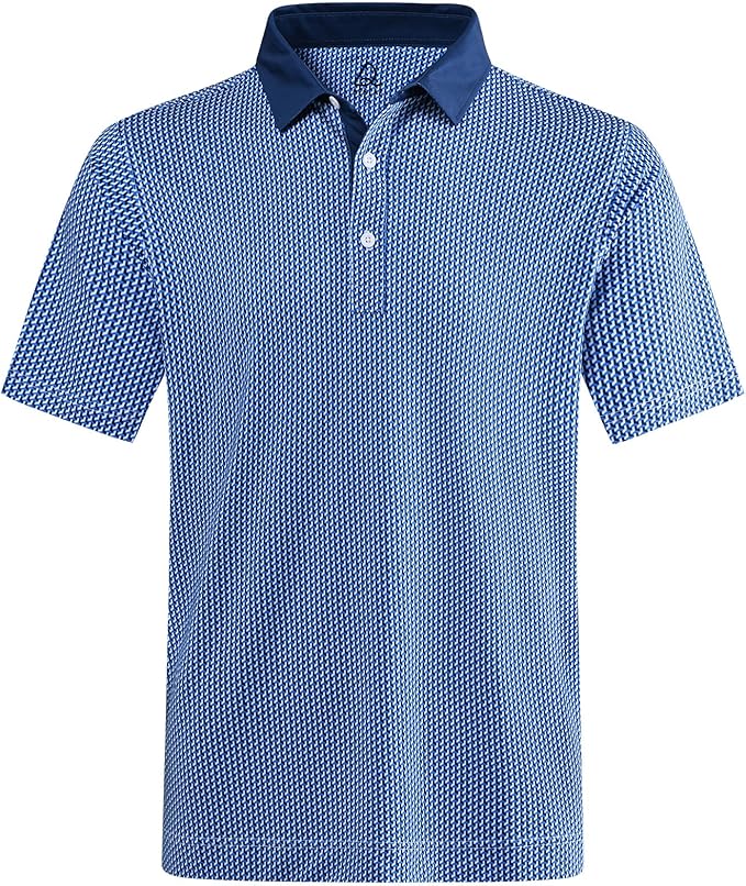 Men's Quick Dry Performance Polo Shirt - Athletic Print Golf Top