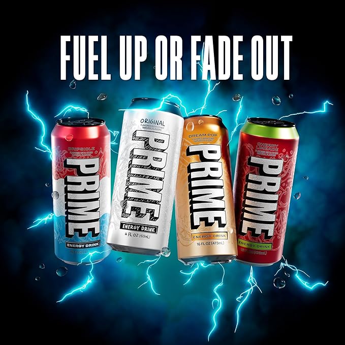 PRIME Energy DRIPSCICLE, Zero Sugar Energy Drink, 200mg Caffeine and 300mg of Electrolytes for Hydration, Vegan, Gluten Free,16 Fluid Ounce, 12 Pack