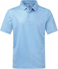 Men wearing a stylish printed short-sleeve performance golf polo shirt