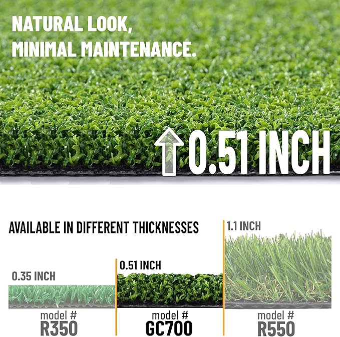 Ottomanson Artificial Turf Golf Hitting Mat 3' x 12' Indoor/Outdoor Waterproof Synthetic Fake Grass for Putting Practice Baseball Football Sports Gym Backyard, Custom Size 2' up to 30'