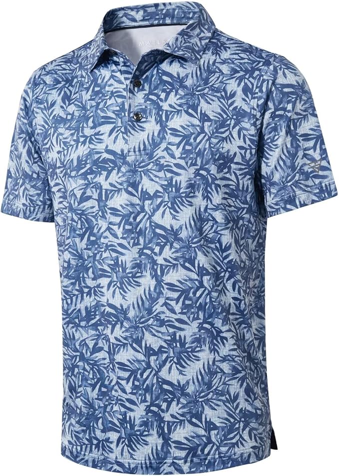 Men's performance dry fit golf polo with moisture-wicking technology