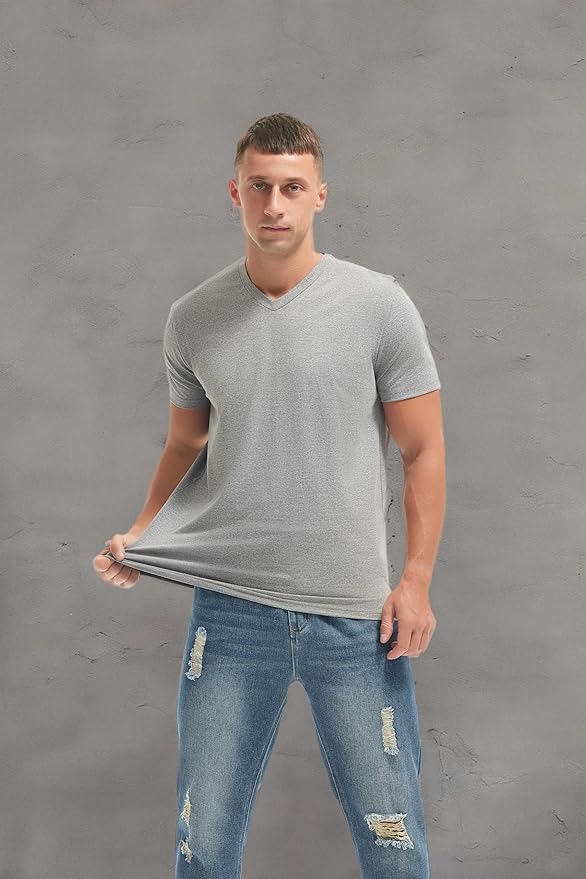 Men’s Modern Fitted V-Neck T-Shirt Premium Comfort Undershirt
