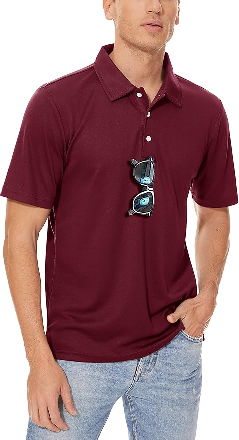 Men's Quick-Dry Burgundy Polo Shirt