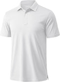 Men's MAGCOMSEN quick dry polo shirt with 3-button placket in a performance pique fabric