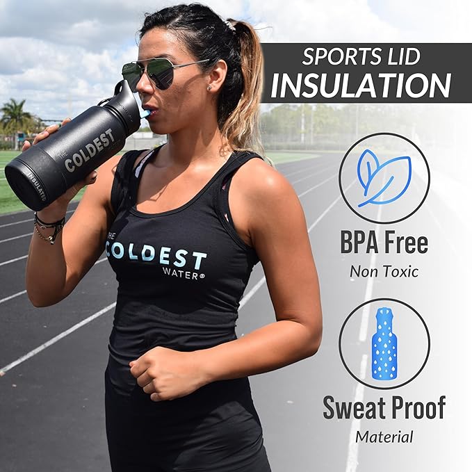 Coldest Insulated Water Bottle with Straw Lid - Stainless Steel Metal Insulated Bottle for Men & Women (Violet Nova, 40 oz)