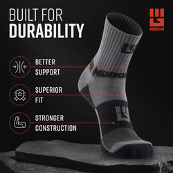 5" Crew Height Trail Running Sock (Gray/Black)