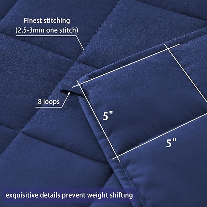 yescool King Size Weighted Blanket for Adults (30 lbs, 80” x 87”, Blue) Cooling Heavy Blanket for Sleeping Perfect for 290-310 lbs, Breathable Blanket for Adults & Couple All Season, Machine Washable