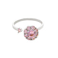 Womens Fashionable Rotatable Simple Elegant All-Match Ring With Flower Design