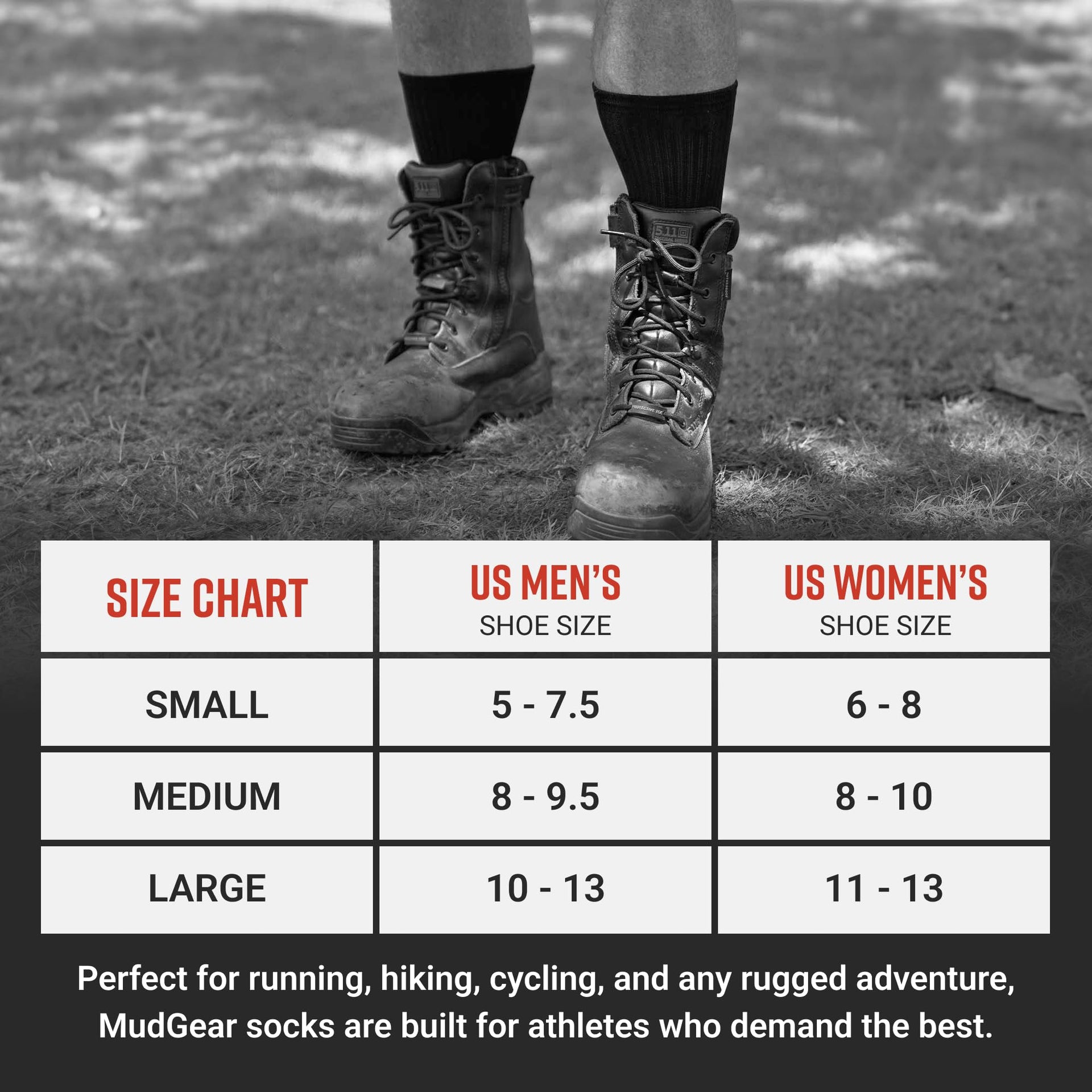 MudGear Ruck Sock (All Black)
