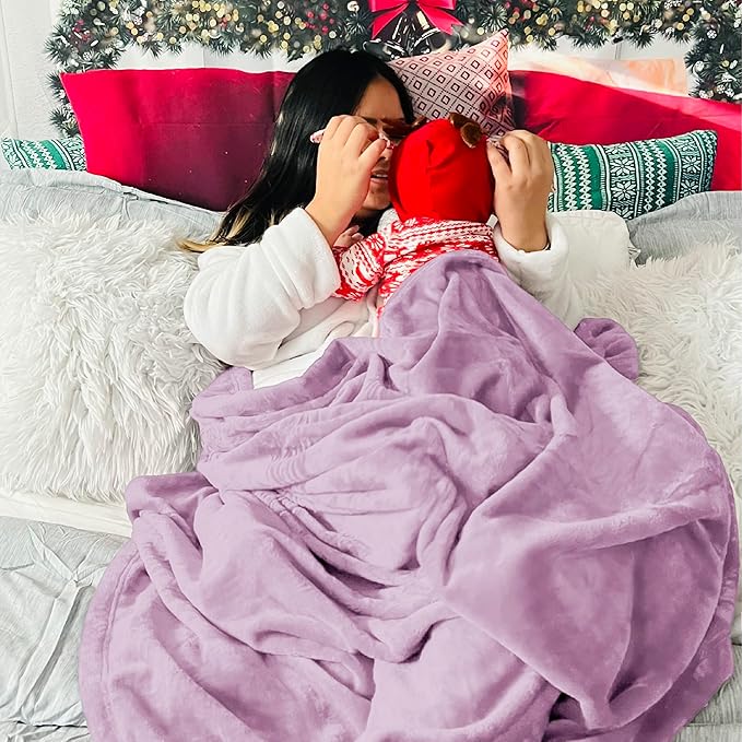 Bedsure Fleece Blanket Twin Size Lilac - 300GSM Lightweight Plush Fuzzy Cozy Soft Warm Blanket for Bed, Sofa, Couch, Travel, Camping, 60x80 inches