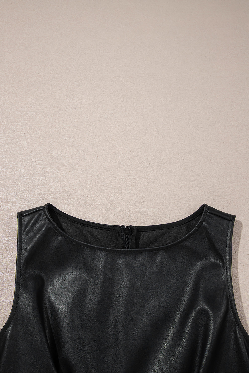 Vegan Leather Sleeveless Mini Dress