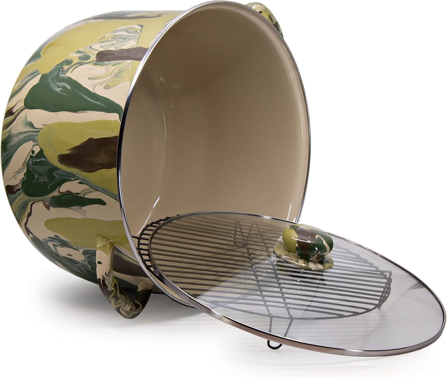 18 Quart Enamelware Stock Pot - Durable Camouflage Cookware