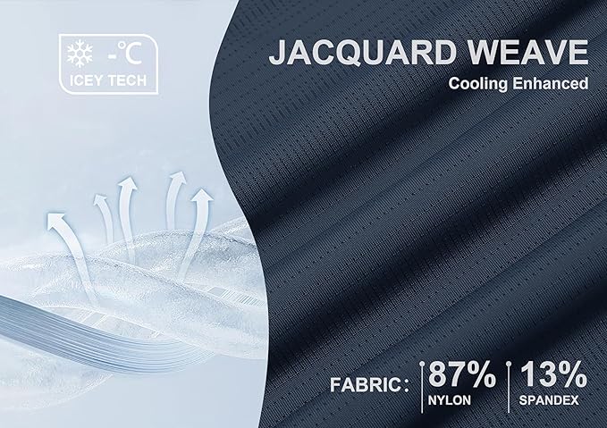 Men's Jacquard Golf Polo Shirt Moisture Wicking Performance Fit