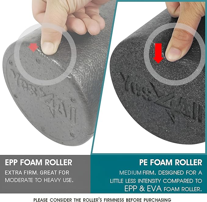 Medium Firm Round PE Foam Roller for Yoga, Pilates & Stretching