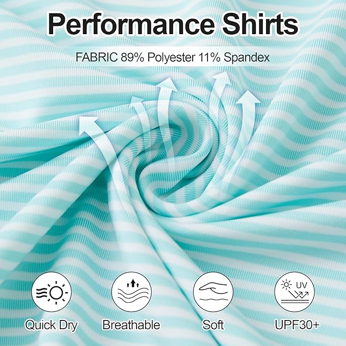 Men's Striped Moisture Wicking Performance Polo Shirt