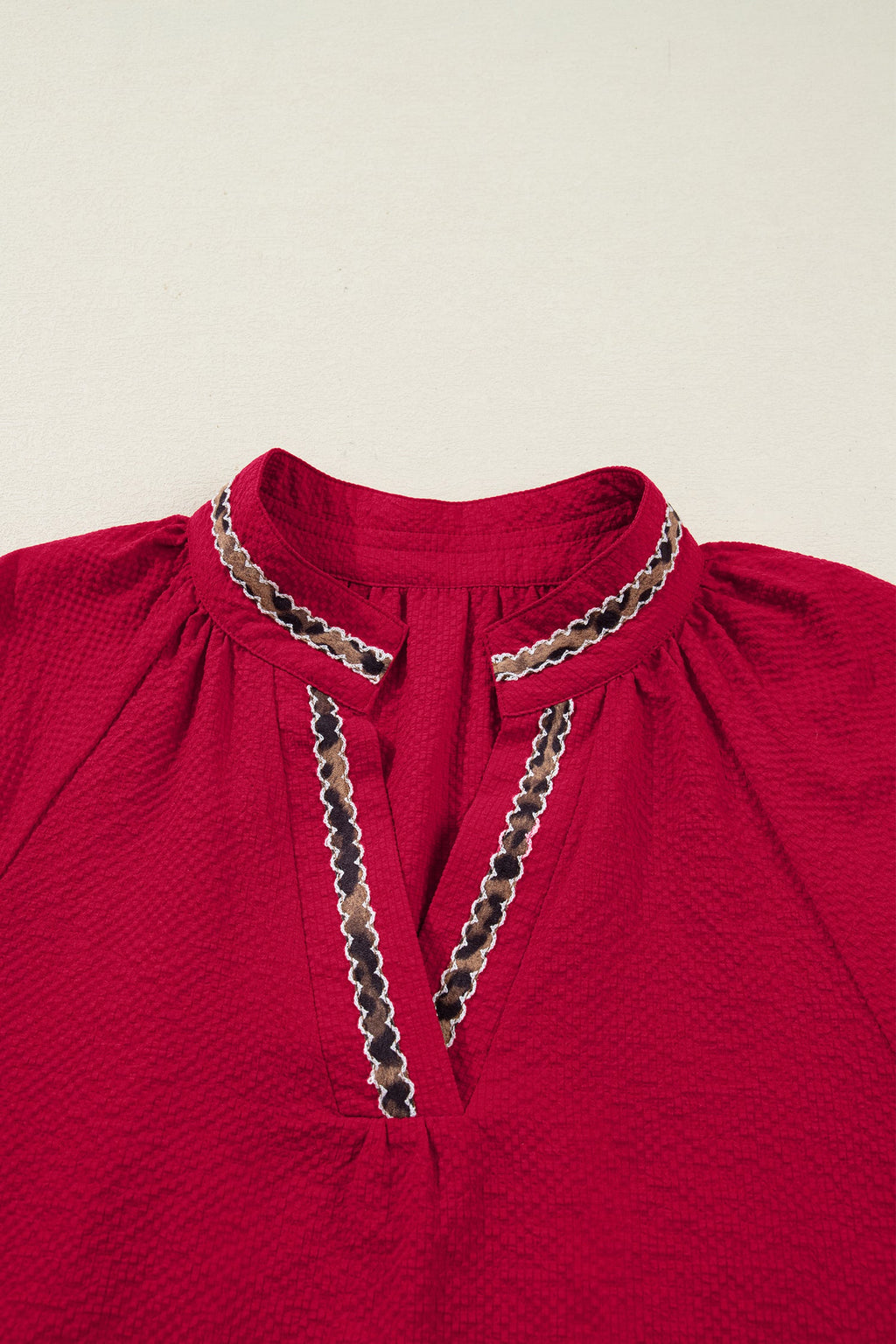 Eve Jacquard Print Textured Blouse