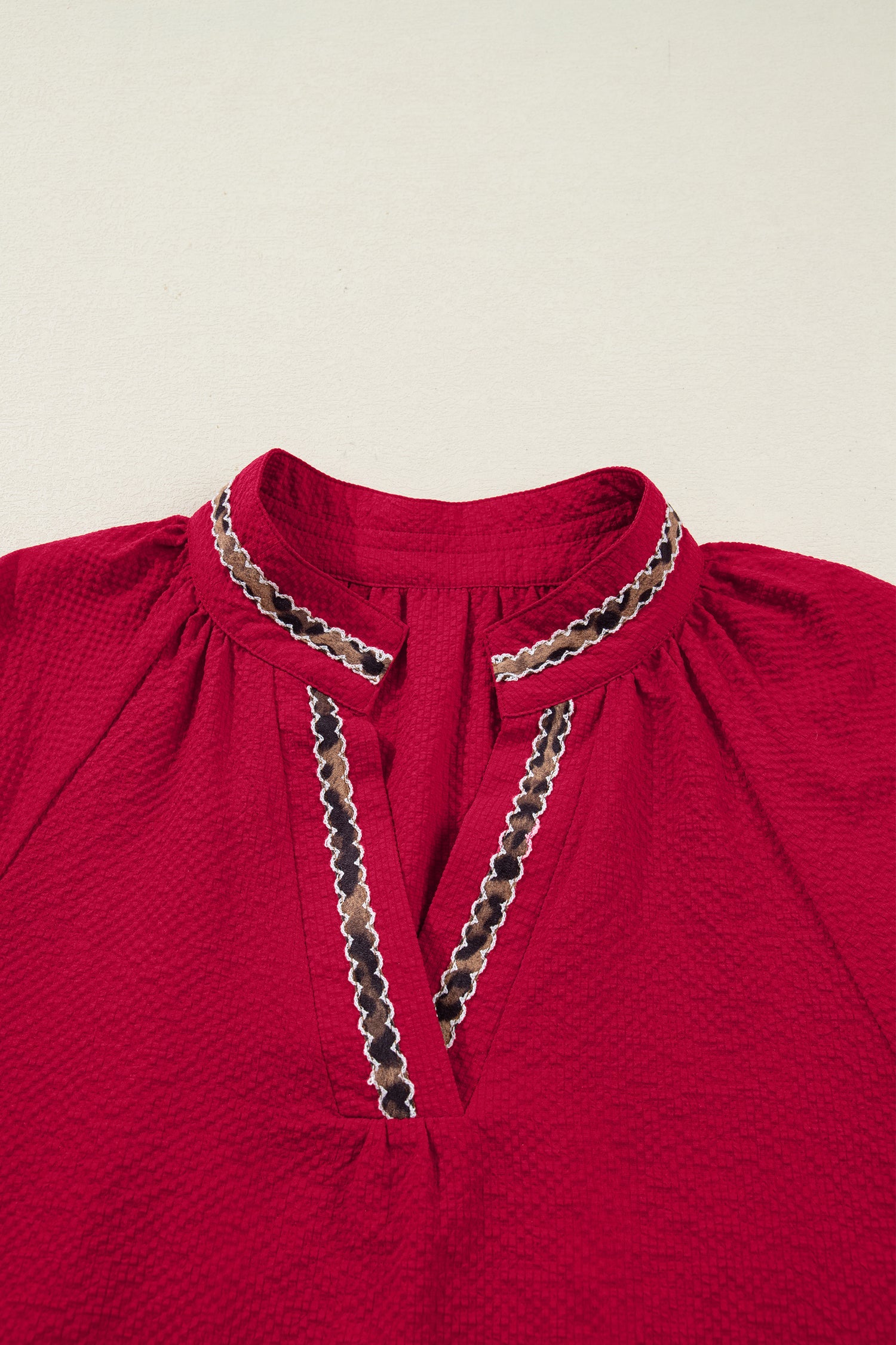 Eve Jacquard Print Textured Blouse