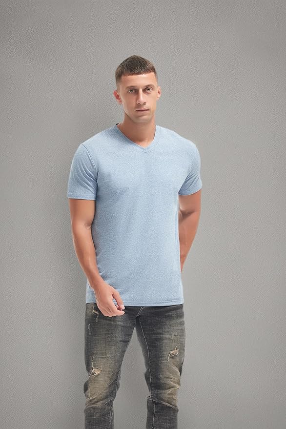 Men’s Modern Fitted V-Neck T-Shirt Premium Comfort Undershirt