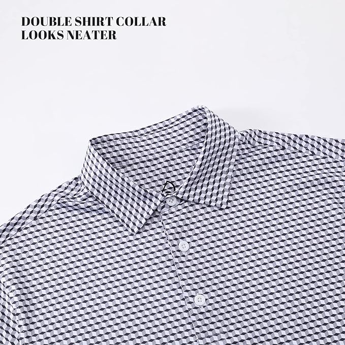 Mens Short Sleeve Performance Golf Polo Shirt Moisture Wicking